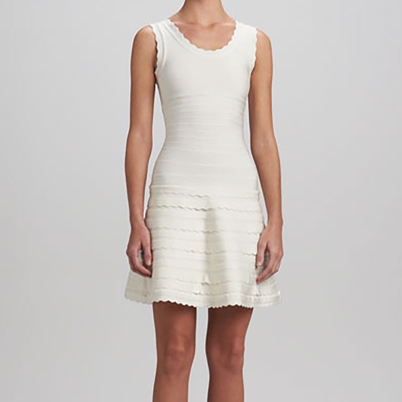 Herve Leger Dresses & Skirts - Herve Leger Jules White Scallop Edge Bandage Dress | 0